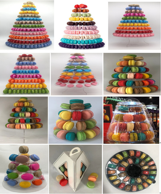 Stackable Plastic Macaron Packaging Christmas Tree 6 Tier Macaron Stand