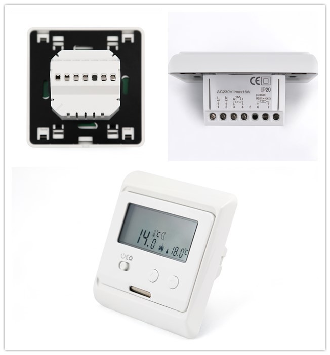 LCD Touch Screen Omron Relay Fan Coil Unit Thermostat