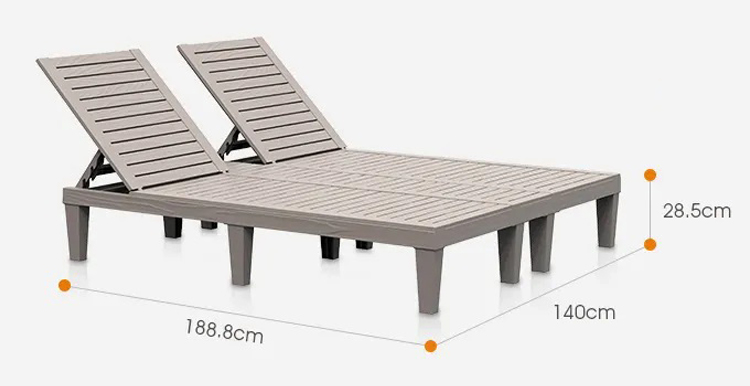 Plastic Stackable Adjustable Sun Lounger Chair for Outdoor Beach Patio Hotel Swimming Pool