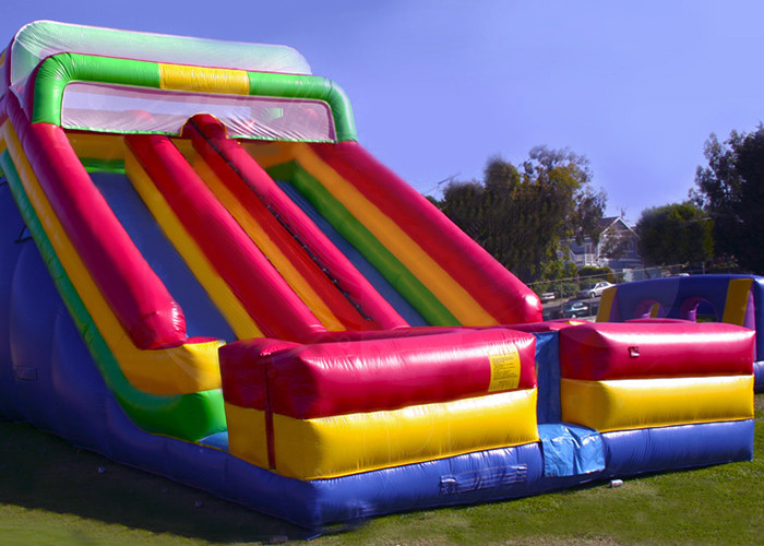 Rainbow Commercial Inflatable Slide For Big Event / Screamer Inflatable Bounce Slide