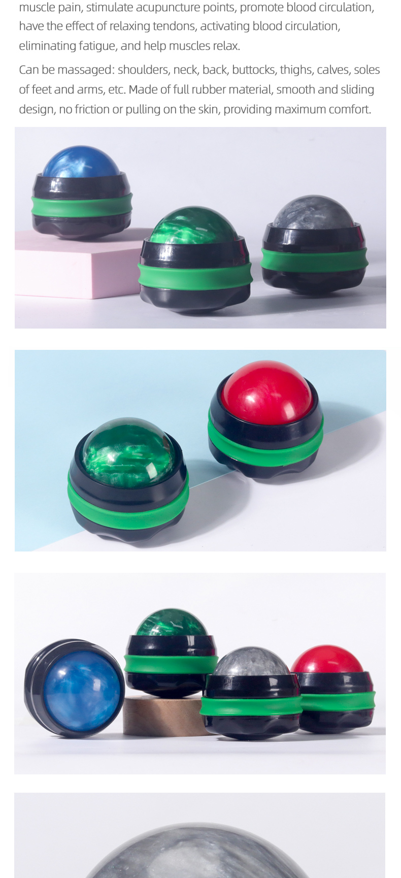Body Back Manual Massage Roller Ball Easy Carry Customized