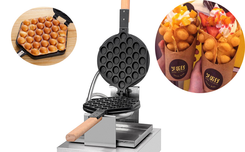 Stainless Steel Electric Bubble Waffle Maker for Professional Commercial Equipment