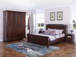 Rubber Wood Furniture Thailand solid wood King/Queen Bed in Leisure American