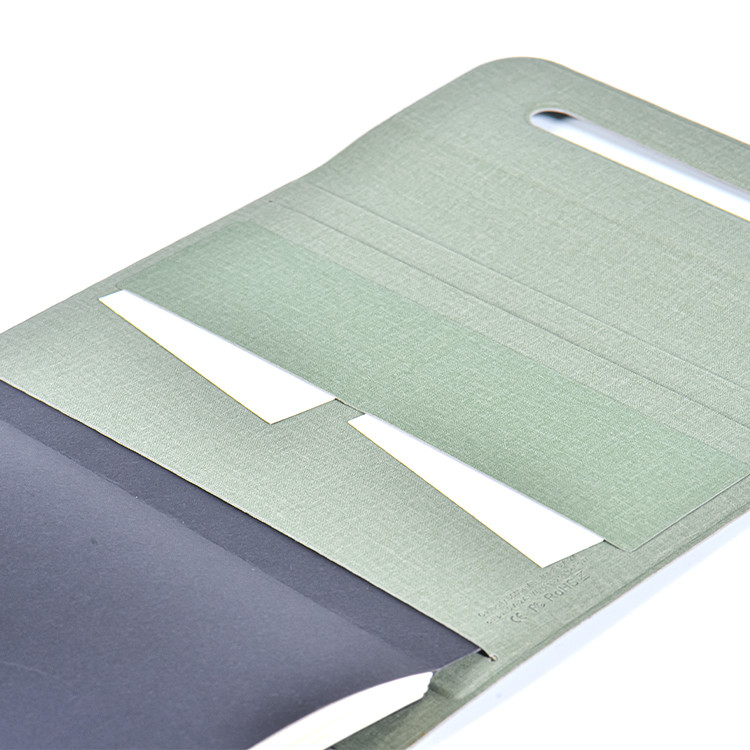 Pu Leather Smart Powerbank Wireless Charging Notebook Luxurious Business Hardcover