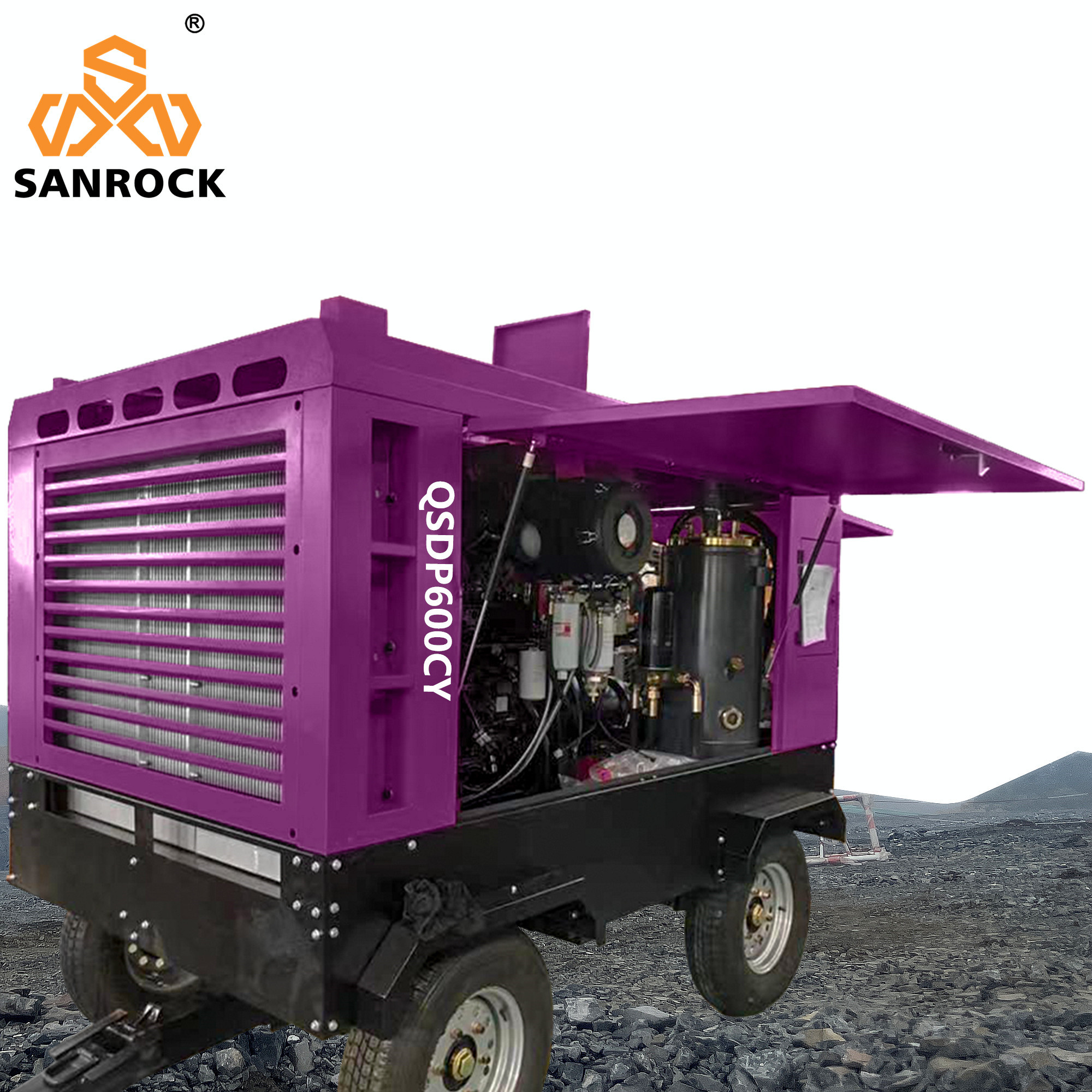 Mining Diesel Rotary Screw Air Compressor Machine High Pressure Portable