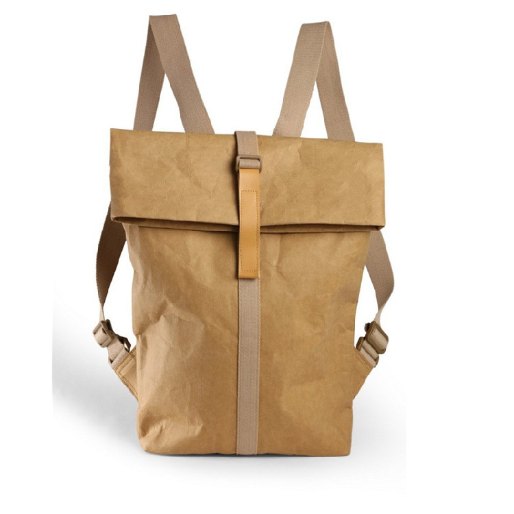 Unisex 0.55mm Washable Paper Backpack Biodegradable Backpack For Camping Hiking