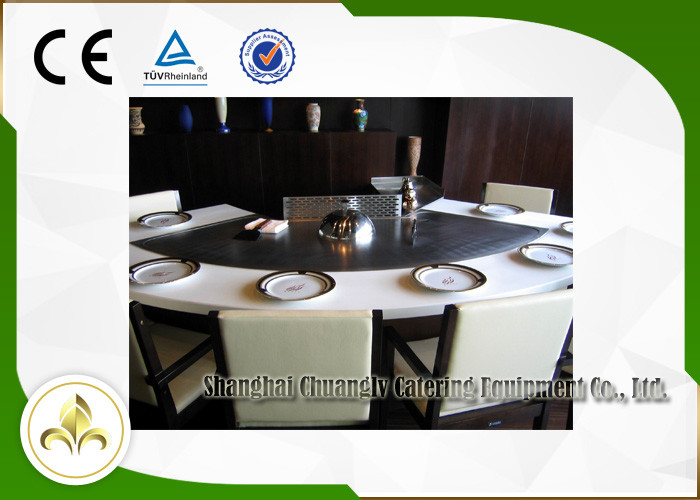 9 Seat Fan Shape Gas Teppanyaki Grill Table With Exhaustion / Purification System