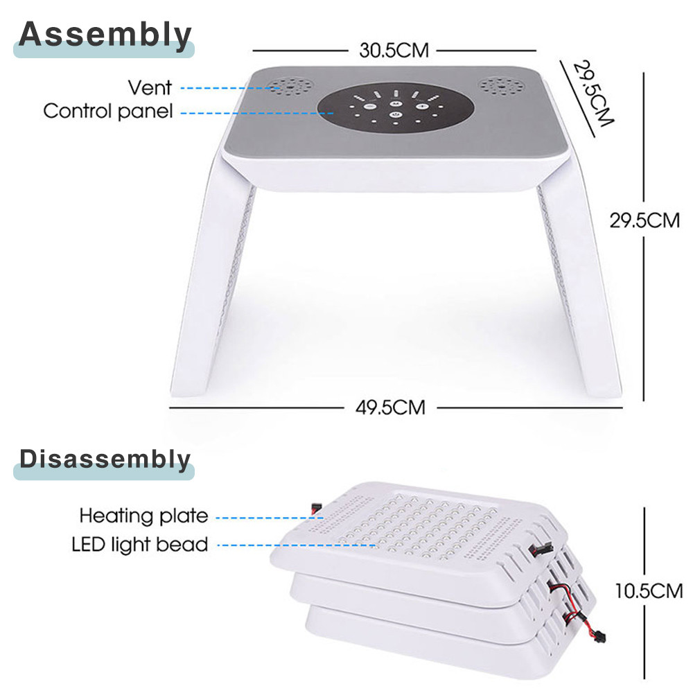 7 Color LED Light Therapy PDT LED Face Mask Photon Lamp Facial Body Therapy Device Foldable Skin Care