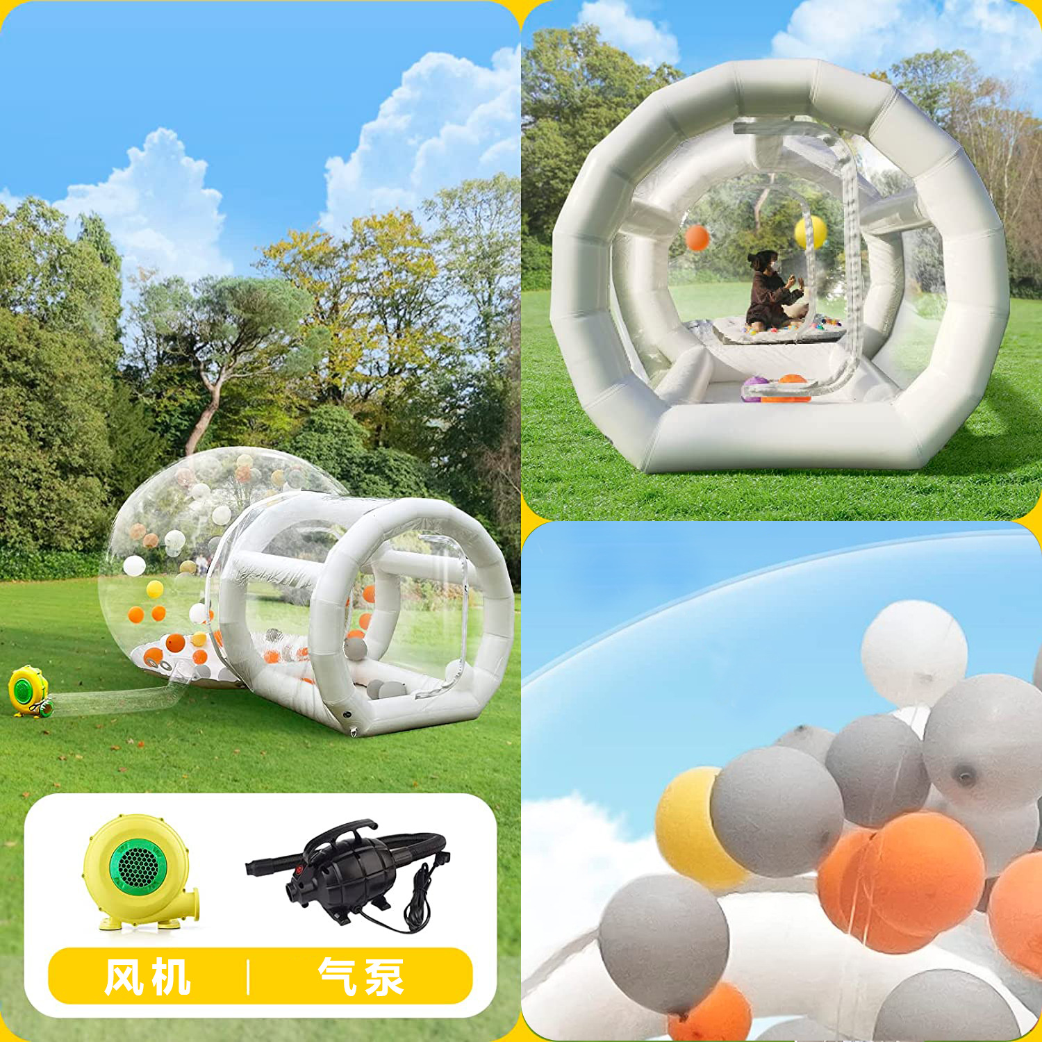 CE Approved Inflatable Bubble House Transparent Kids Party With Blower