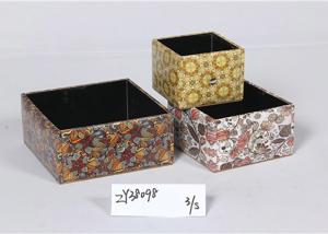 China Bathroom 3 Sets PU Leather Printed Wooden Food Tray wholesale