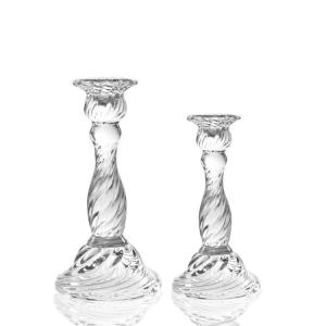 China Hot sales customized clear crystal glass candelabra candlestick holder wholesale