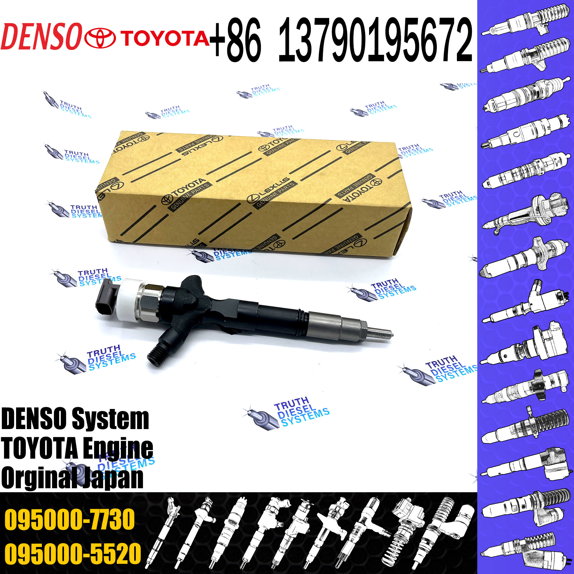 Diesel Fuel Injector 095000 7730 0950007730 23670-39135 For Toyota Daihatsu Delta 1KD-FTV 095000-7730