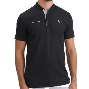 China 2024 Design Mandarin Collar Embroidered Rubber Silicone Logo Slim Fit Golf Polo T Shirts wholesale