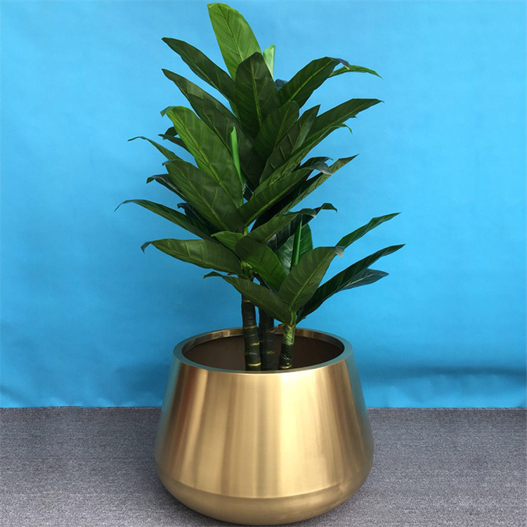 Hot sale decorative round steel flower pots small planter