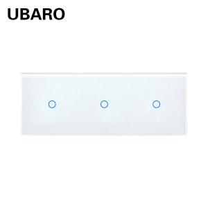 China EU Standard 228 Type 3 Gang Touch Lamp Switch Tempered Glass Panel White Black Grey European Wall Switch wholesale