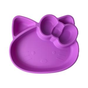China Cartoon Kitten Shape Silicone Feeding Sets Bpa Free Baby Plates wholesale
