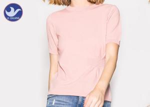 China Summer Short Sleeves Womens Knit Pullover Sweater Side Waisted Knitwear wholesale