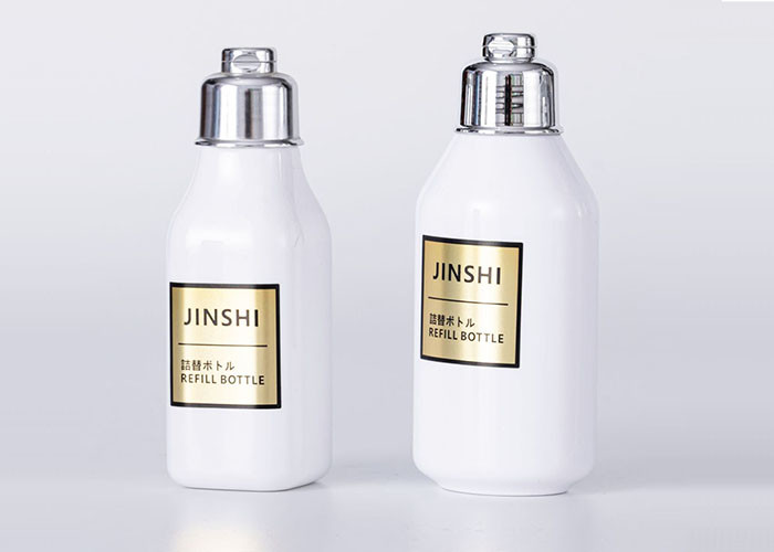 Clear 4.05OZ Custom Cosmetic Bottles Plastic Shoulder Container