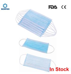 China Breathable Non-woven 3 Ply Face Mask Disposable Face No Breathing Valve wholesale