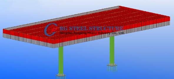 Prefabricated Steel Structure Gas Station Customized Pre Fabricated Steel Buildings Construction