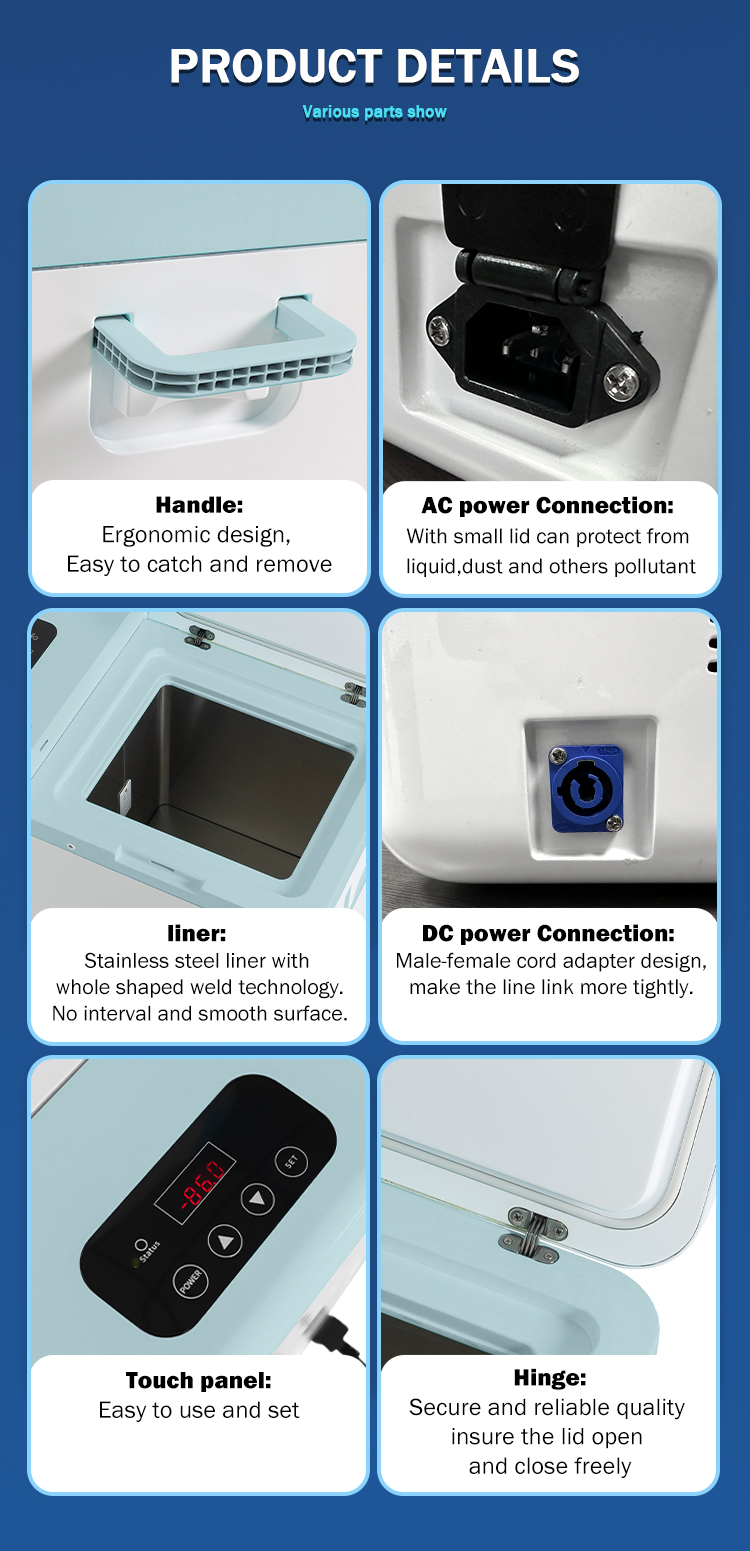 Temperature Range 25C to -86C Laboratory Freezer with Portable Design and Compressor
