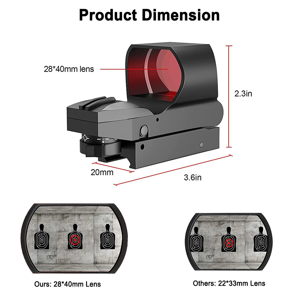 1x28x40mm Laser 4 Reticle Holographic Projected Dot Sight Scope For 20mm Rail