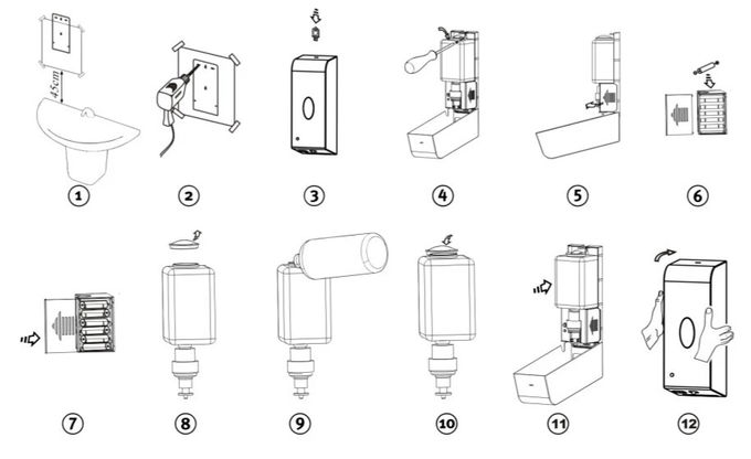 1L Automatic Hand Sanitizer Dispenser Wall Mounted For Household / Hotel