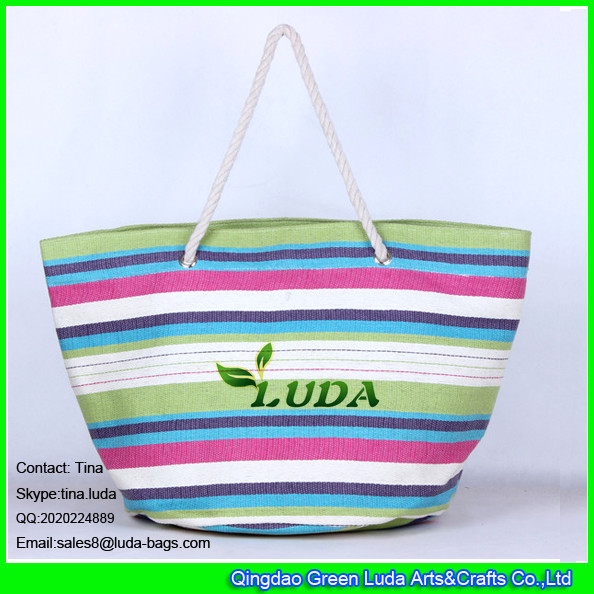 Quality LUDA striped paper straw extra large beach bag for sale