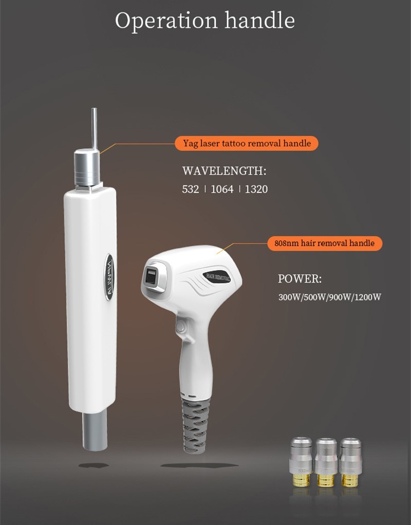 Effective 2in1 808 Diode Laser Hair Removal Nd Yag Tattoo Removal For Home