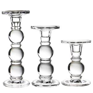 China Classic Clear Glass candle holder for party wedding celebration wholesale
