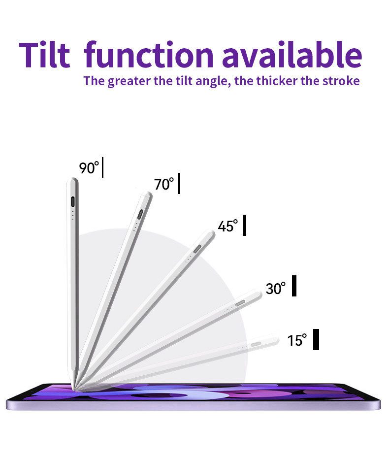 Apple Stylus Touch Screen Writing Pen Pencil Tilt Sensitivity ±60°