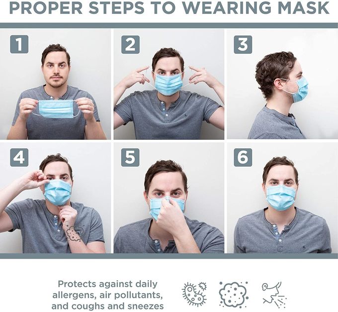 Non Woven Fabric 99% Filtration Disposable Surgical Face Mask
