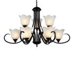Rot Black iron chandeliers for farmhouse hotel lighting fixtures (WH-CI-94)
