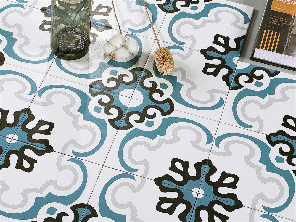 No Fade Gray And Blue 200x200mm Interior Floor Tiles And Ceramic Rustic Tile For Living Room And Bedroom