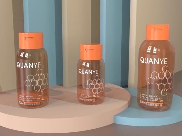 Oblique Shoulder Shape Plastic Shampoo Bottle Personal Care Container 300ml