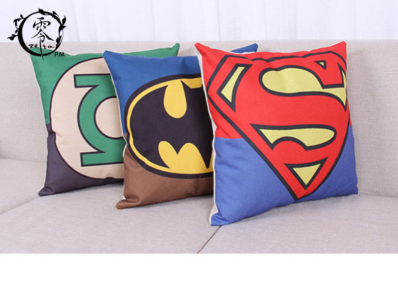 Marvel Heros Canvas Silk Cotton Decorative Cushions Pillows Zipper Hulk Captain America For Home