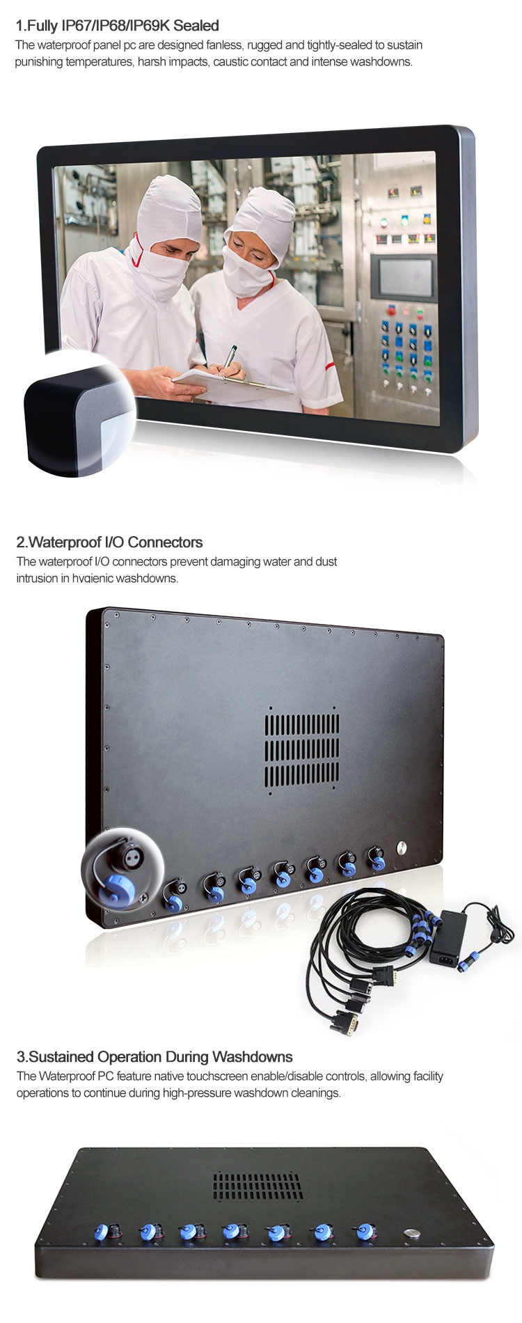 4G LTE Waterproof Touch Screen Pc , 21.5 Inch Industrial All In One Computer