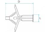 Nylon 13*36mm Toggle Bolt Anchor , Expansion Wall Plug