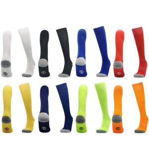China Solid Color Versatile Men Grip Soccer Socks Polyester Cotton Football Socks Anti Slip wholesale