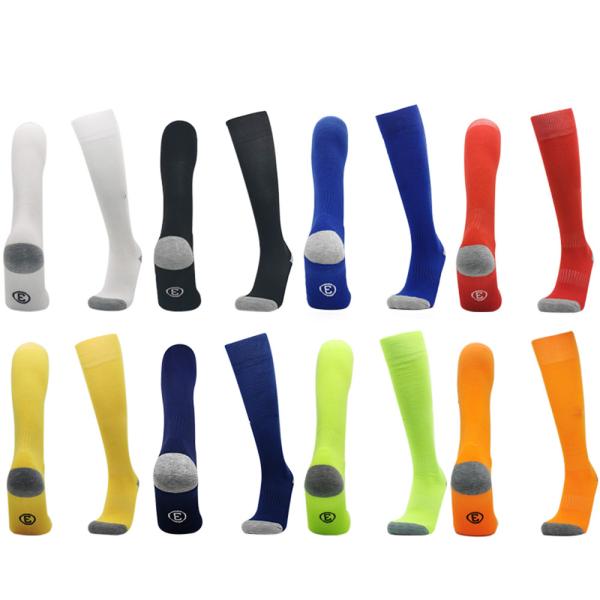 Solid Color Versatile Men Grip Soccer Socks Polyester Cotton Football Socks Anti
