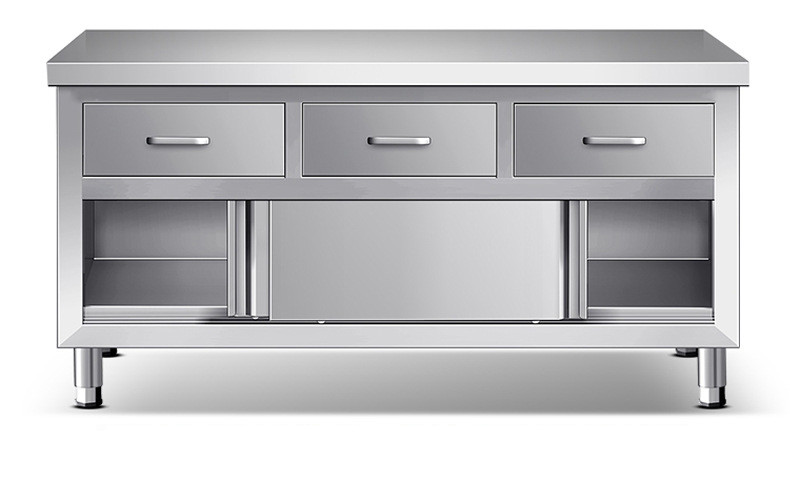 Kitchen Bench Cabinet/Food Prep Stainless Steel Work Table Cabinet Counter with Door