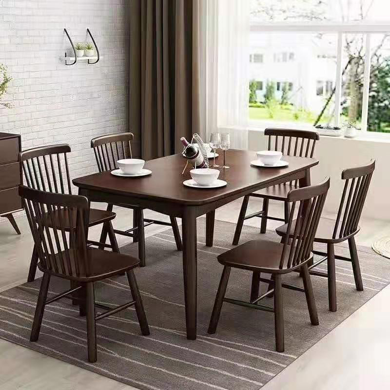 Dust Proof Solid Hardwood Coffee Table , Deep / Shallow Walnut Color Modern Tea Table