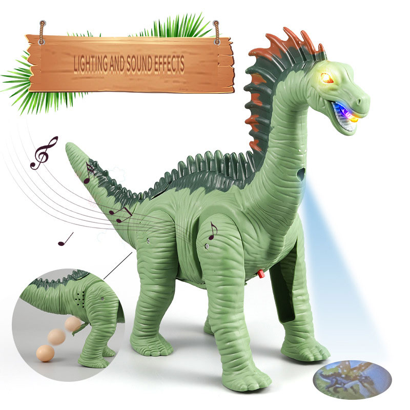 Finished Goods Children's Toy Dinosaur with Long Neck Laying Eggs and Walking Feature