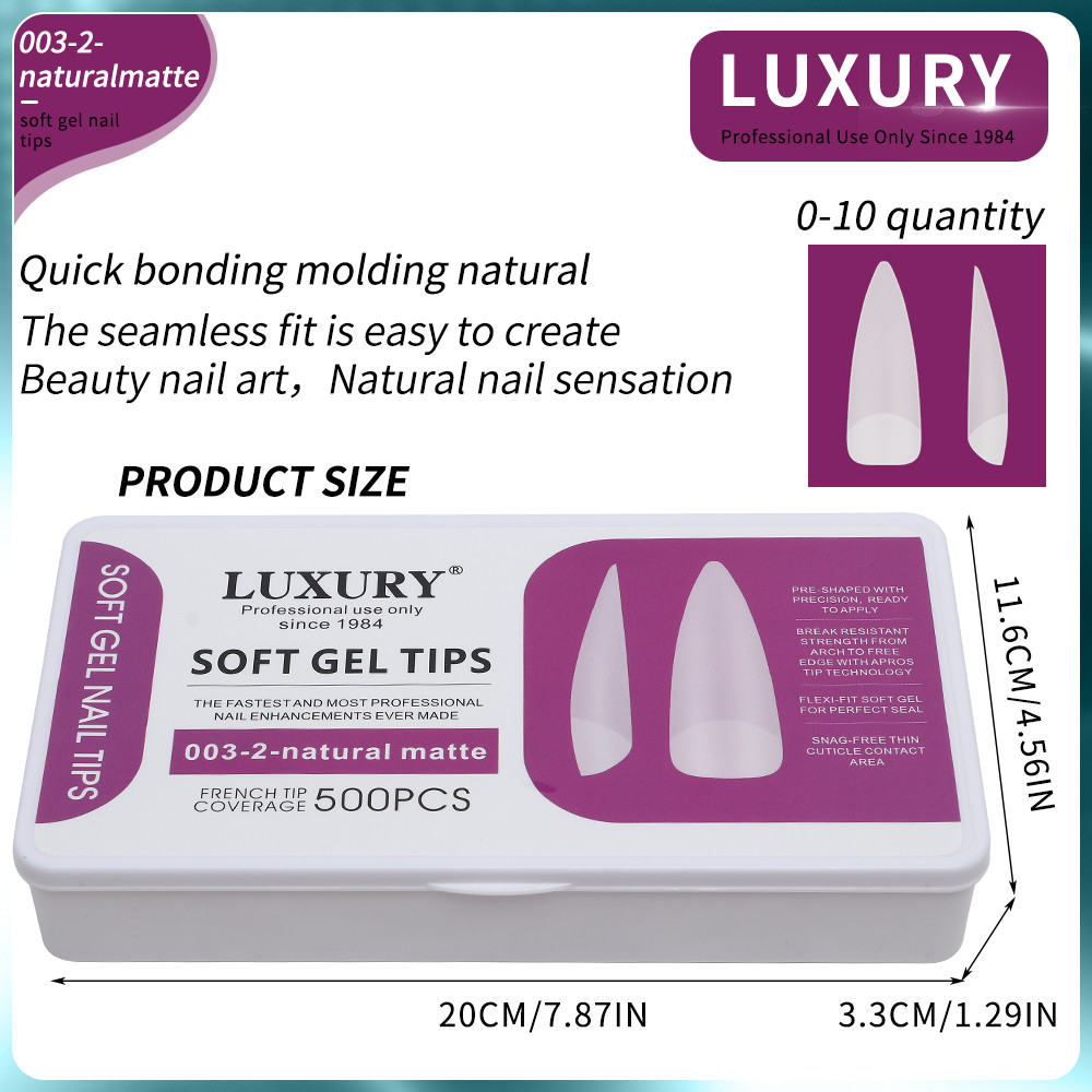 Medium Square Fake Nails French Style False Nails Natural Color Half Cover Fake Nails 11Sizes For Women