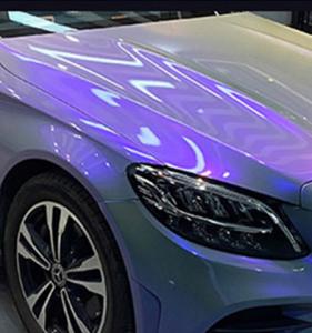 China Slideable Laser Blue Glitter Car Wrap Film 140gsm Thickness wholesale