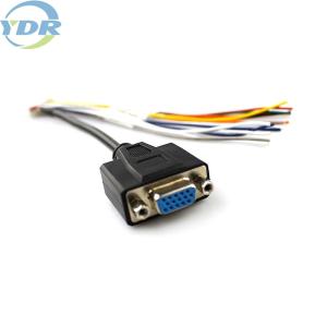 China DB15P AMP OEM Automotive Wiring Harness UL 1007 22AWG red green black wholesale