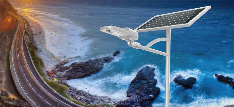 Bridgelux Chip 60 LED Solar Powered Street Lights With Microwave Motion Sensor