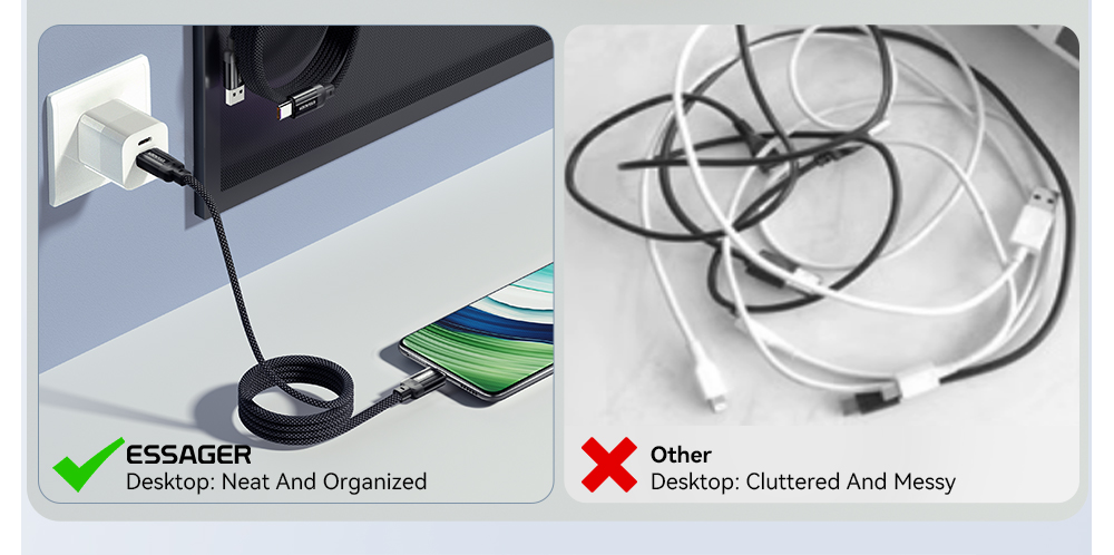 Magnetic Absorption Charging Cable Type C USB C to USB Cable 100W ES-X55 Series