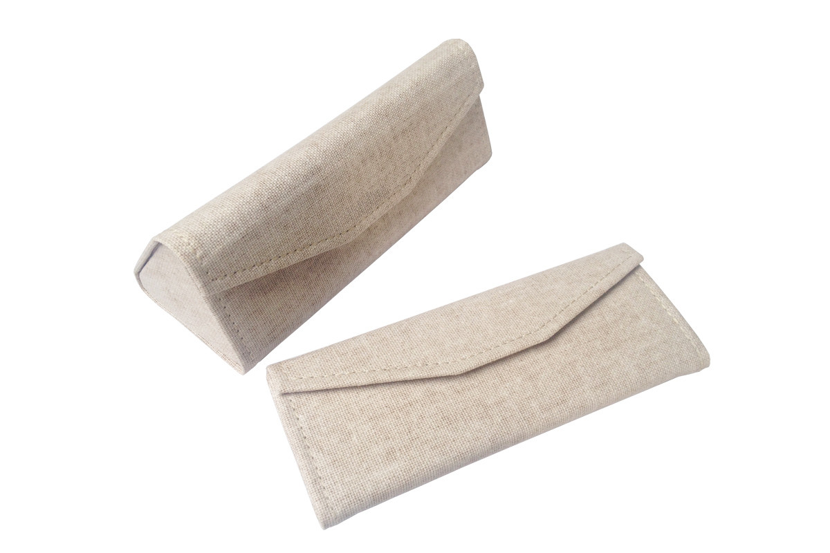 Gunny Cloth Folding Eyeglass Case Linen Triangle Foldable Sunglasses Case