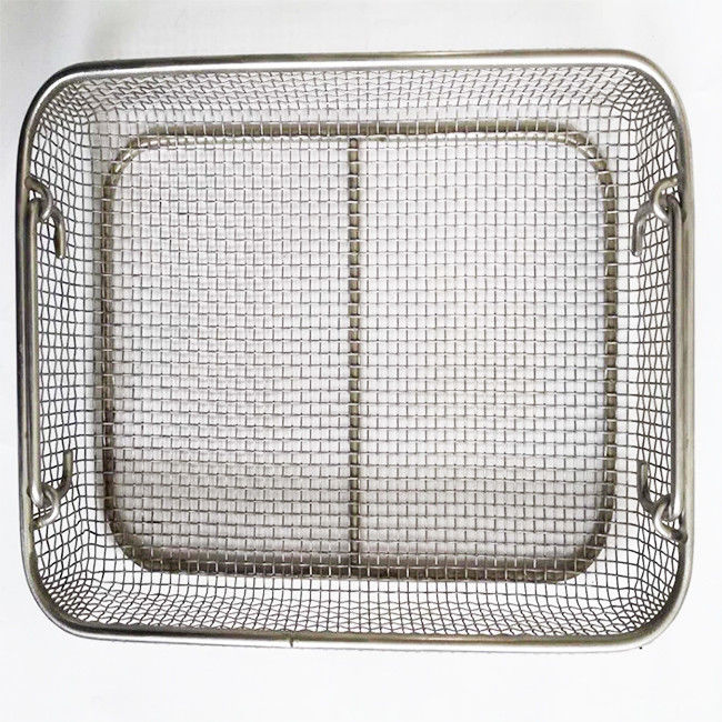 Custom Medical Disinfection Stainless Steel Wire Mesh Baskets SGS MSDS Certification
